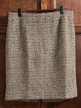 J CREW WOOL BLEND TWEED WITH COPPER METALLIC THREADS